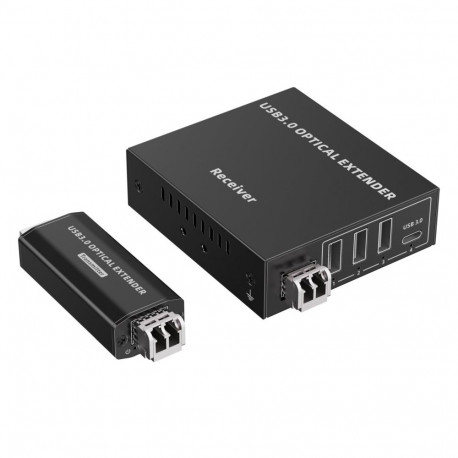 PremiumCord USB 3.2 5Gbps Super-speed 4-Ports 150m Single-mode Optical Extender