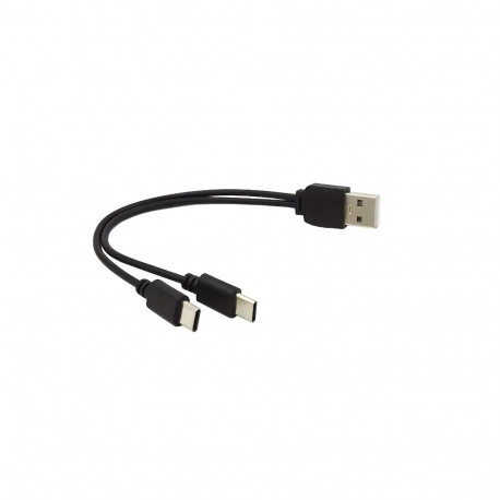 PremiumCord USB cable A/Male to USB-C male (charging) + USB-C male (charging) 30cm