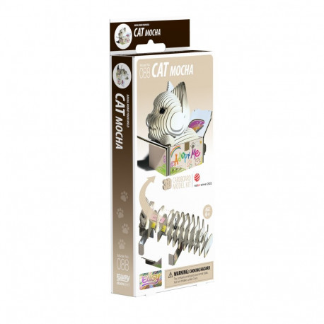 EUGY 3D Cardboard Model Kit - Cat Mocha