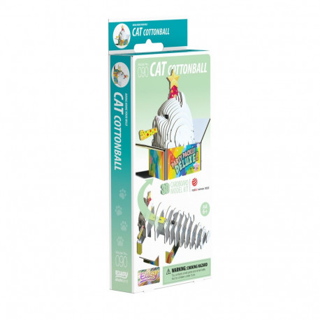 EUGY 3D Cardboard Model Kit - Cat Cottonball