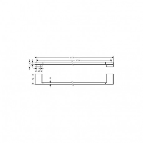Hansgrohe AddStoris 41747340 harjatud must kroom vannitoa rätikuriiul