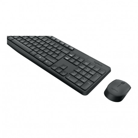 Logitech juhtmevaba klaviatuuri ja hiire komplekt MK235 US koos patareidega, must