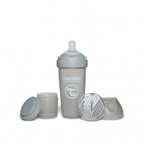 Twistshake Pro Double Anti-Colic Feeding Bottle 330ml Pastel Grey 79042