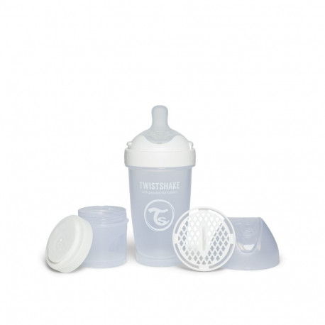 Twistshake Pro Double Anti-Colic Feeding Bottle 260ml White 79027