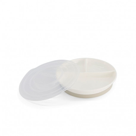 Twistshake Divided Plate 6+m White 78177