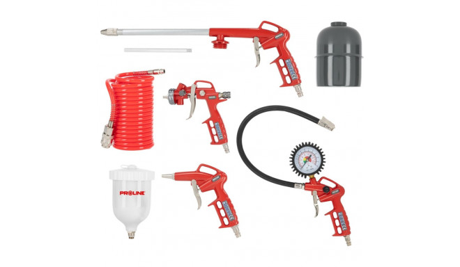 Komplekt pneumaatilisi püstoleid voolikuga 5 tk, proline, CE