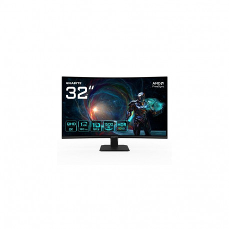 GIGABYTE GS32QCA 31.5" QHD Curved Gaming Monitor - 2560 x 1440, 180Hz, 1ms, 250 cd/m², Free