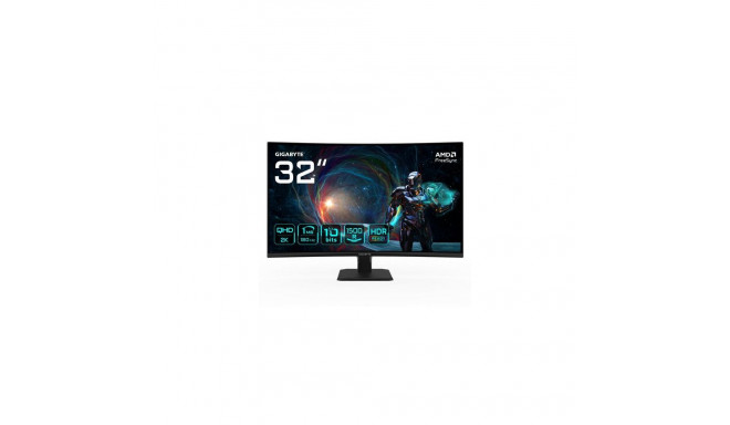 GIGABYTE GS32QCA 31.5&quot; QHD Curved Gaming Monitor - 2560 x 1440, 180Hz, 1ms, 250 cd/m², Free