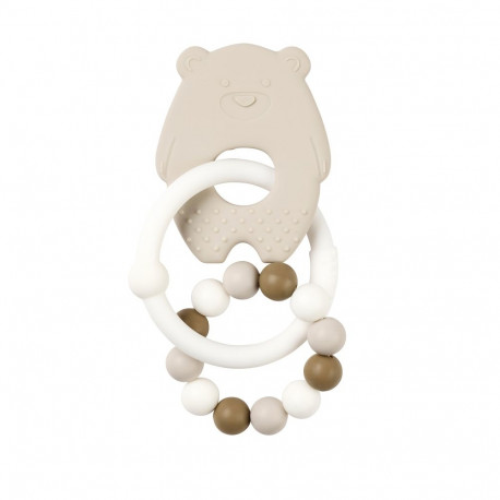 NATTOU Silicone teether bear beige
