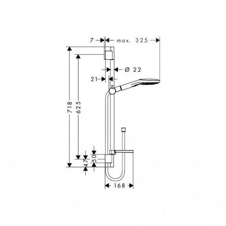 Shower set Hansgrohe Raindance select E120/Unica&39s puro, 26620000