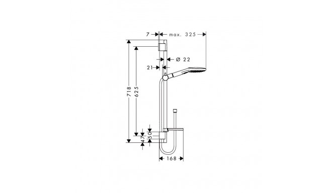 Shower set Hansgrohe Raindance select E120/Unica&39s puro, 26620000