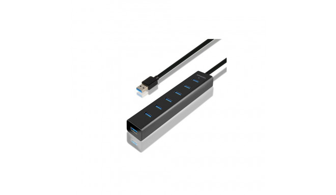 AXAGON HUE-SA7BP 7x USB3.0 ALU laadimishub koos AC-adapteriga must