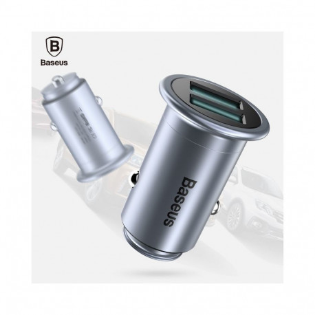 Baseus Universal MINI T Dual U Smart Car Charger 2.4A CCMNT-16 Chrome