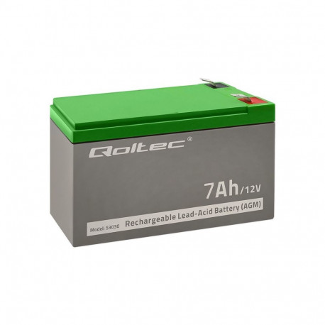 Battery - Qoltec 53030 AGM 12V 7Ah Max 105A Black