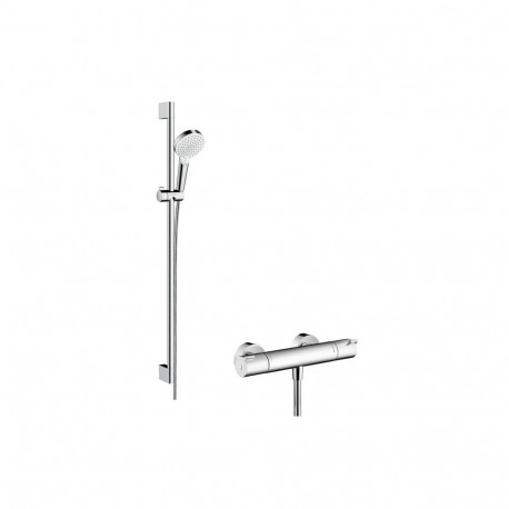 Shower system with thermostatic mixer Hansgrohe Crometta Ecostat 1001 CL Combi 0.90m, 27813400