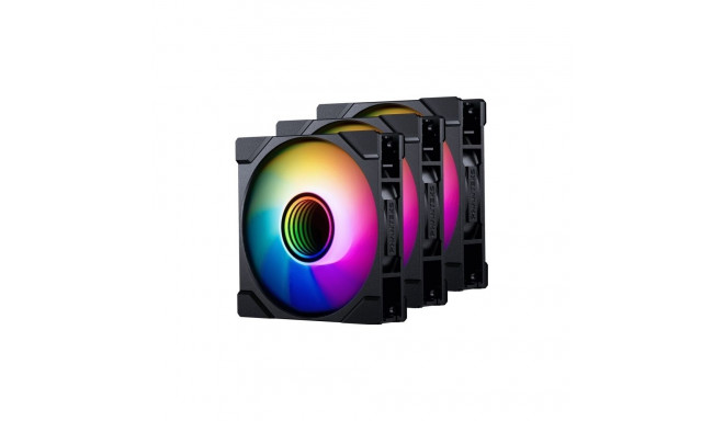 PHANTEKS M25 Gen2 PWM D-RGB Lüfter, 3er-Pack - Reverse Blade, 120mm, schwarz