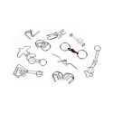PUZZLE AND PERPLEXSET OF 10 METAL PUZZ