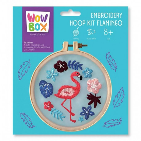 Embroidery kit Wow Box Flamingo