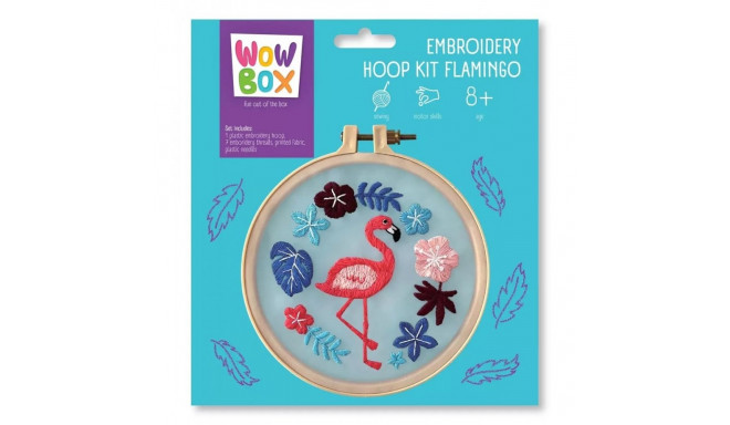 Embroidery kit Wow Box Flamingo