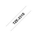 BROTHER TZE231S2 must/valge 12mm 4m jaepakend