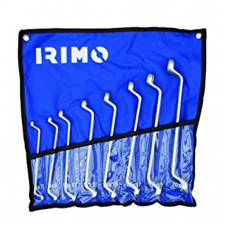 Double offset ring wrenches set 8 pcs 6-22mm with pouch Irimo
