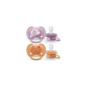 Philips AVENT SCF091/18 baby pacifier Ultra soft pacifier Orthodontic Silicone Orange, Purple