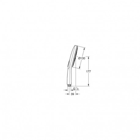 Hand shower Grohe Rainshower Smartactive 130, 26574LS0, moon white