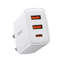 Baseus Network Charger 2xUSB USB-C PD3A 30W white CCXJ-E02