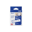 BROTHER TZEFA3 tekstiililint 12mm 3m valge sinine mitte lamineeritud