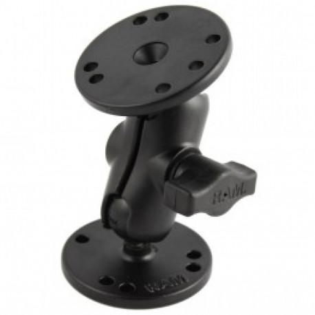 RAM MOUNTS B-KOKO LYHYT KIINNITYSVARSI + 2X B-KOKO 1.0" KUULA PYÖREÄ 2.5" ALUSTA