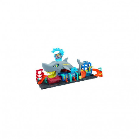 Hot Wheels City Ultra Shark Car Wash with Color Reveal Toy Car Featured in “Let’s Race”