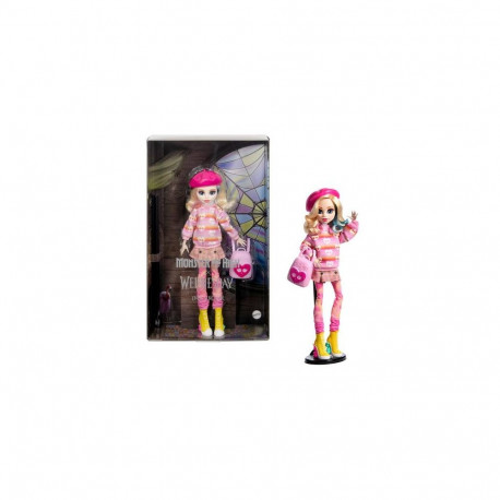 Monster High Wednesday Collectible Doll, Enid Sinclair in Pink Fashion with Accessories