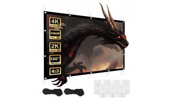 Projection screen 150&#39; 300x220cm, MC-168