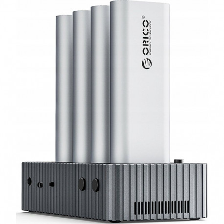 4x M.2 NVME Drive Clone Docking Station - Gray