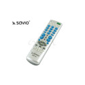 Savio RC-02 universaalne kaugjuhtimispult TV / DVD / SAT / DVB / AMP / VCR / 8 in 1 / hõbedane