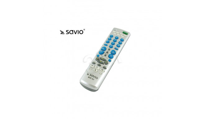 Savio RC-02 universaalne kaugjuhtimispult TV / DVD / SAT / DVB / AMP / VCR / 8 ühes / hõbedane