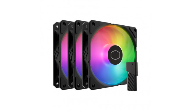 SickleFlow Edge 120 ARGB Fan (schwarz, 3er-Pack, mit A1 Mini LED Controller, 120 mm)