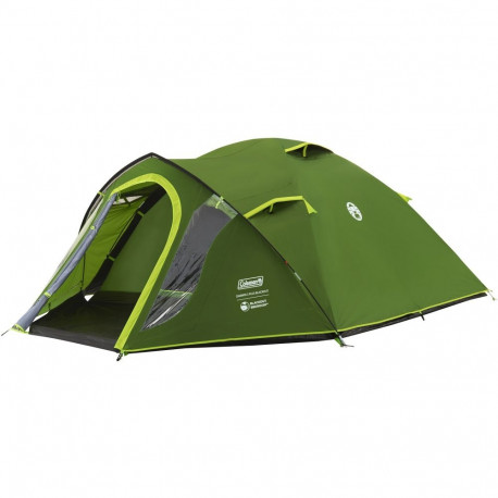 Coleman dome tent Darwin 3 Plus BlackOut dark green/light green, with tunnel porch, model 2025