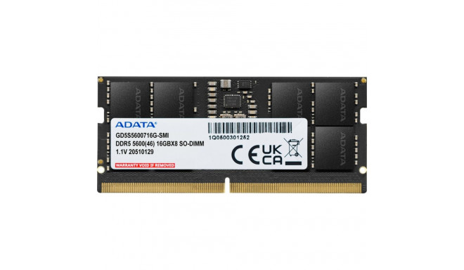 ADATA DDR5 - 32GB - 5600 - CL - 46 (1x 32 GB), Single RAM black, GD5S5600732G-SMI, Gold