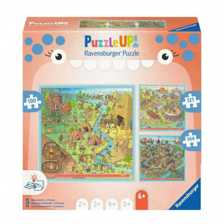 Ravensburger Puzzle UP! History - Stone Age, Ancient Rome, Middle Ages 100, 121, and 144 pieces