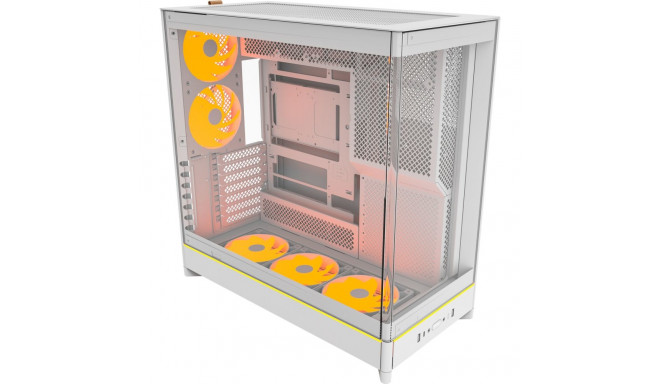 Montech HS02 PRO, tower case white, tempered glass x 2