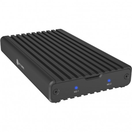 ICY BOX IB-2817M-C32, drive enclosure black, 2 bay enclosure for M.2 NVMe via USB 3.2 Gen 2x2 Type-C