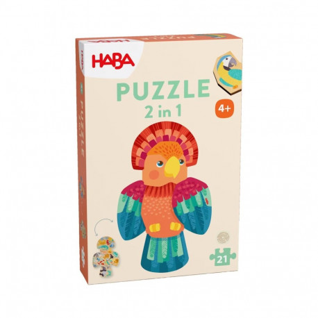 Puzzle 2 in 1 Papagei