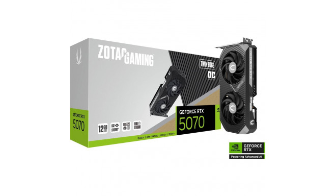 ZOTAC GeForce RTX 5070 Twin Edge OC, graphics card DLSS 4, 3x DisplayPort, 1x HDM