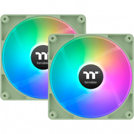 Thermaltake CT120 Reverse ARGB Sync PC Cooling Fan Matcha Green, Case Fan Light Green, 2-Pack, Witho