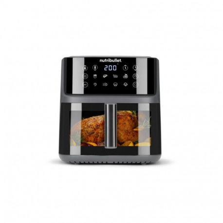 Nutribullet CRISPLITE VISION air fryer (black/silver, 2,000 watts, 8-liter basket, with viewing wind