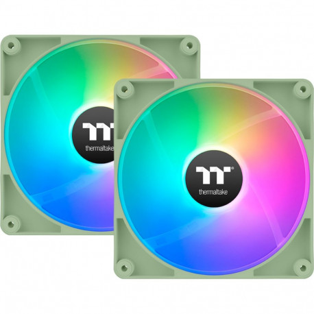 Thermaltake CT140 Reverse ARGB Sync PC Cooling Fan Matcha Green (Light Green, Pack of 2, Reverse, 14