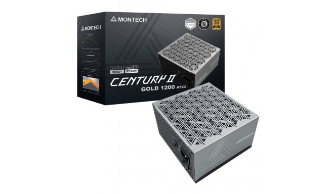 CENTURY toiteplokk II 1200 1x 12-Pin High Power GPU 6x PCIe kaablijuhtimine 1200W, hõbedane