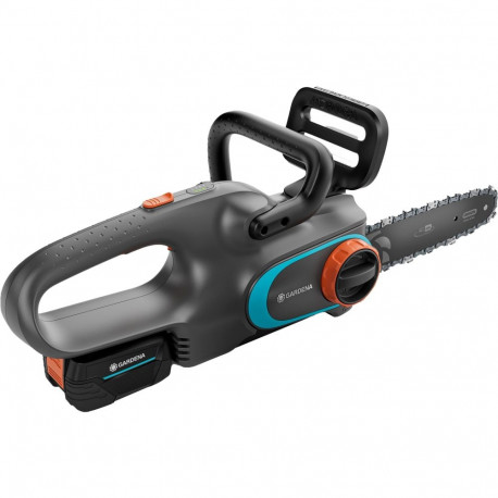 Gardena cordless chainsaw PowerSaw 250/18V P4A Ready-To-Use Set (grey/turquoise, Li-Ion battery 2.5A