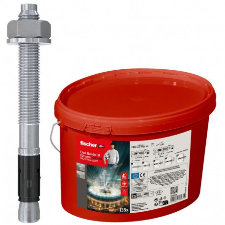 Fischer bolt anchor FAZ II Plus 10/20 in a bucket (silver, 135 pieces, galvanized)
